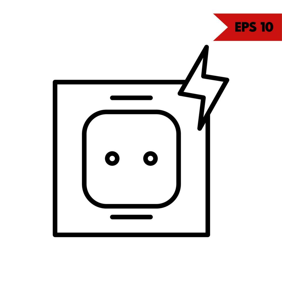 illustration de l'icône de la ligne de prise électrique vecteur