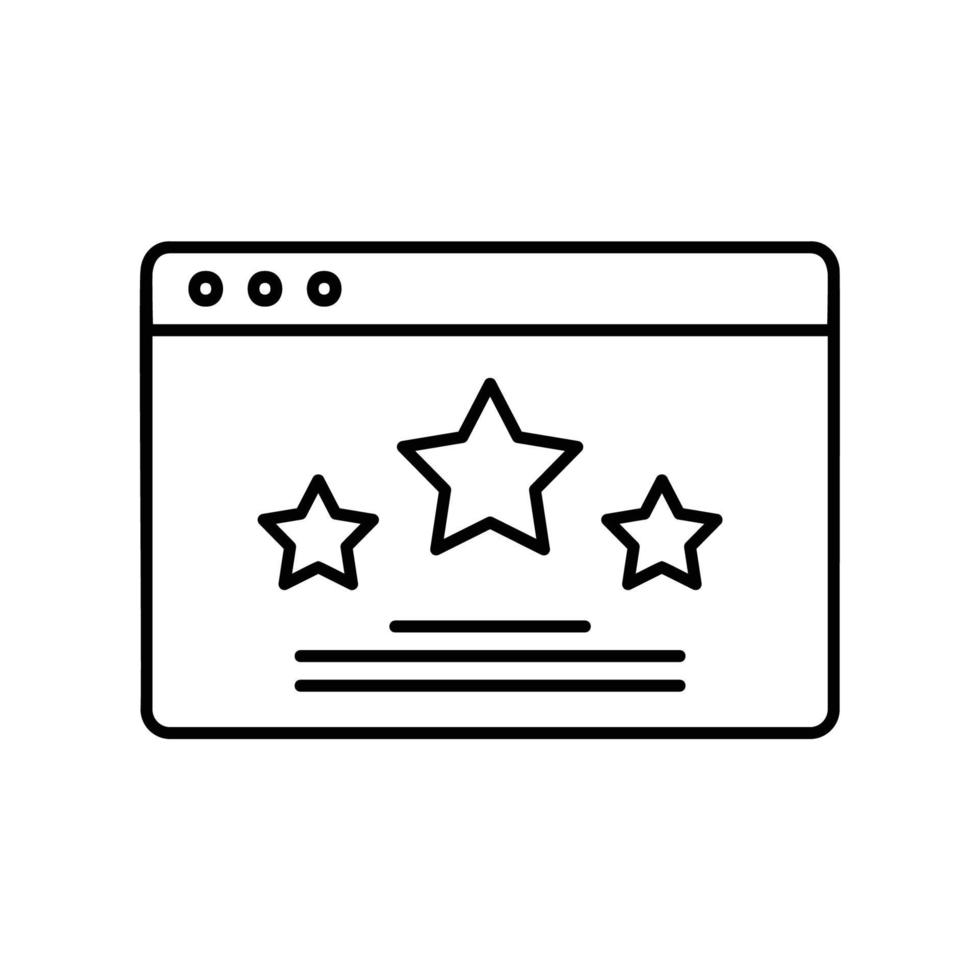 icône d'évaluation d'un site Web avec des étoiles sur le navigateur vecteur