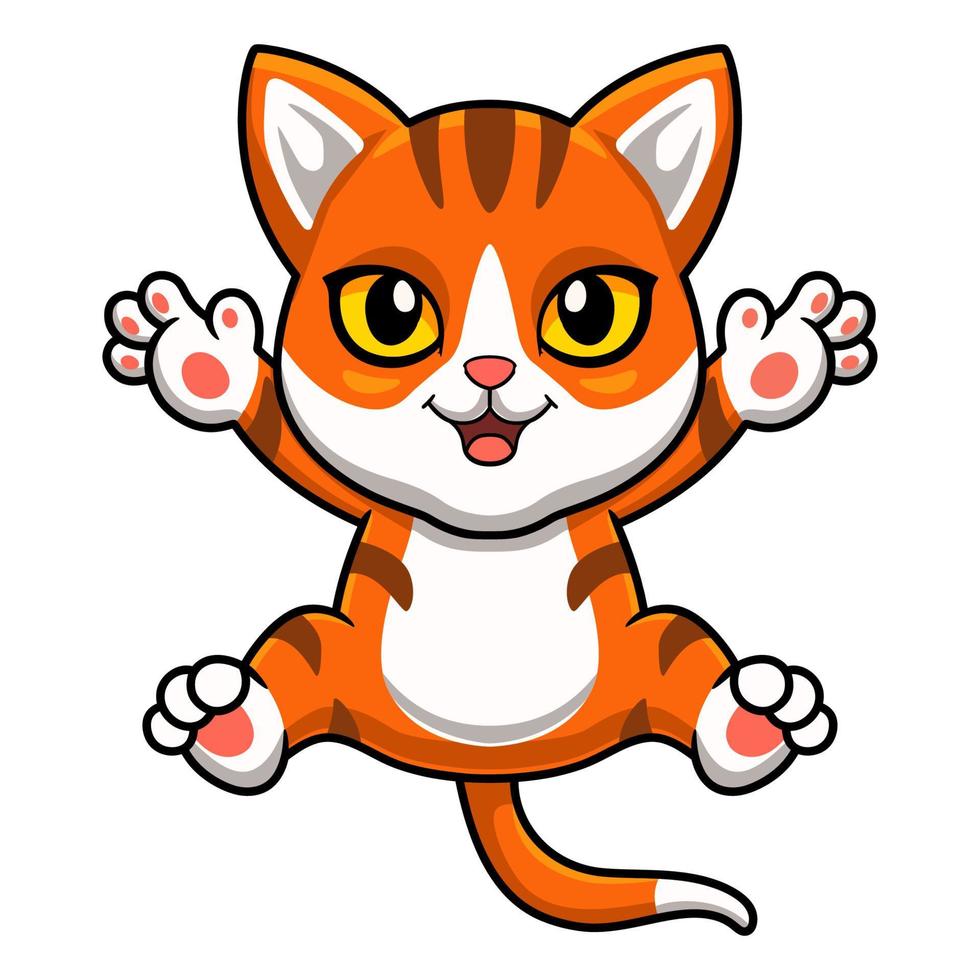 dessin animé mignon chat tigré orange vecteur