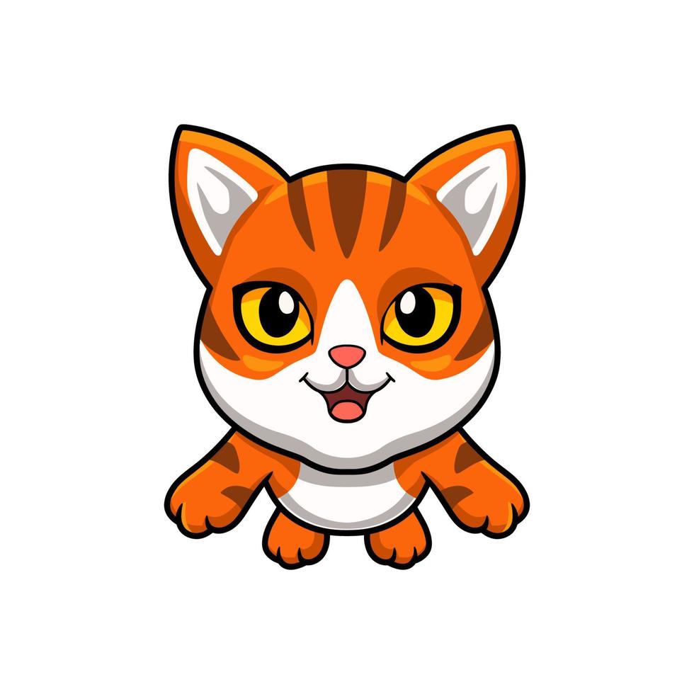 dessin animé mignon chat tigré orange volant vecteur