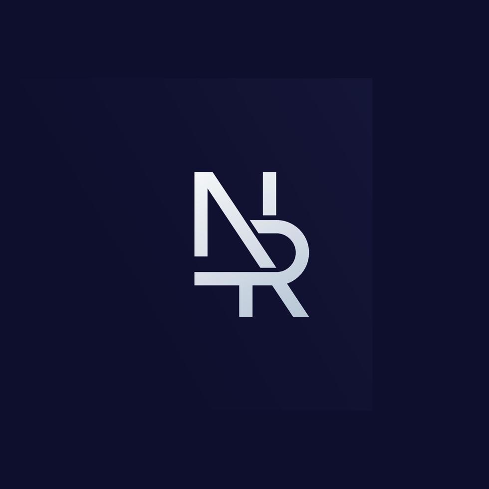 nr lettres, création de logo monogramme vecteur