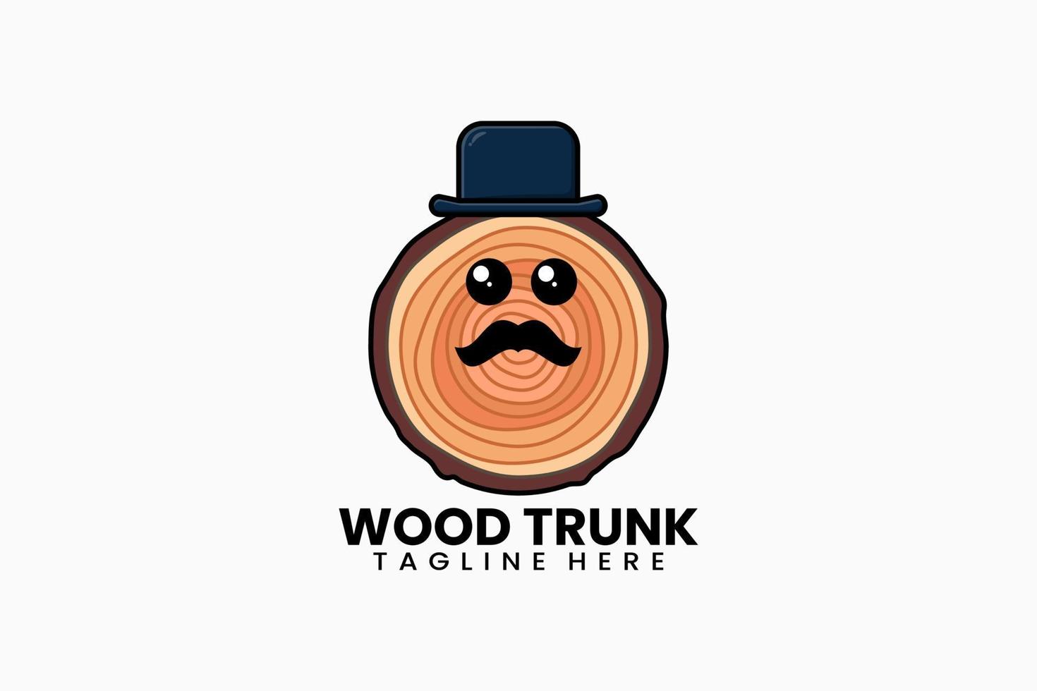 modèle moderne plat logo de tronc de bois monsieur vecteur