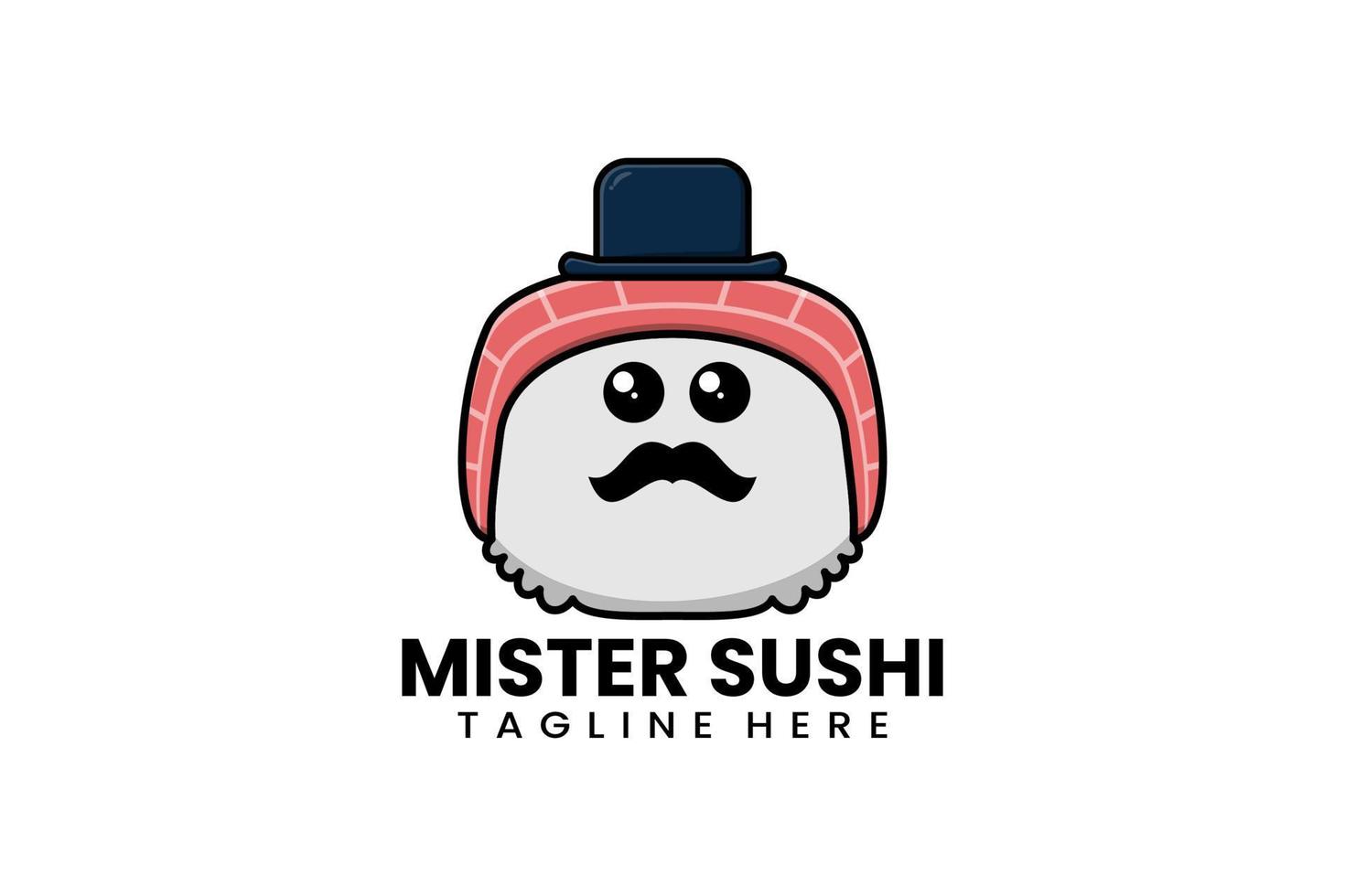 modèle plat moderne logo mister sushi vecteur