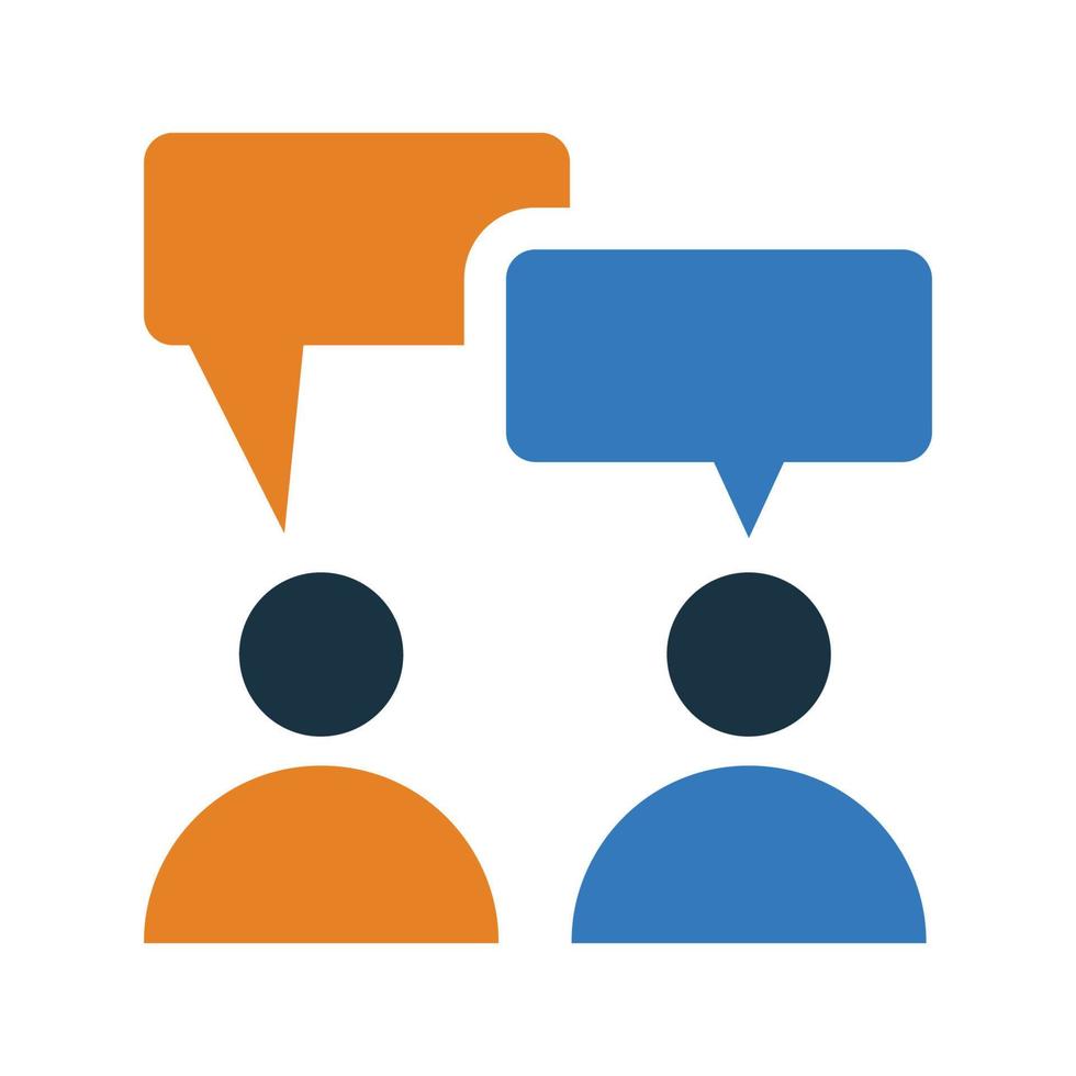 dialogue, discuter, icône de conversation. vecteur
