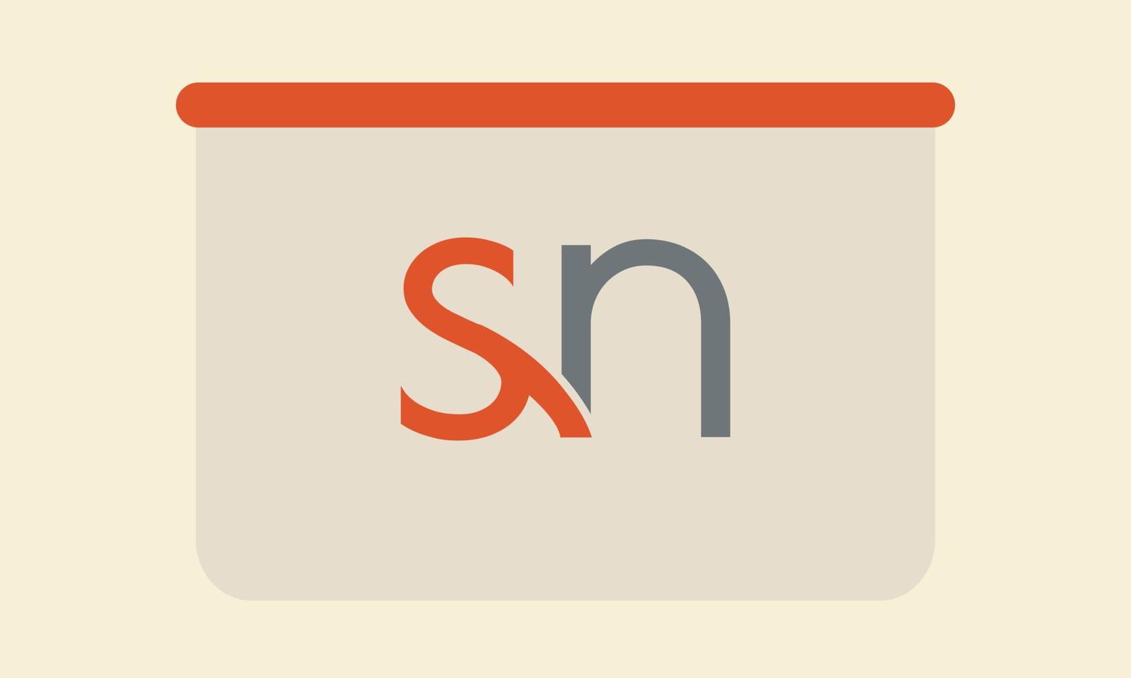 alphabet lettres initiales monogramme logo sn, ns, s et n vecteur