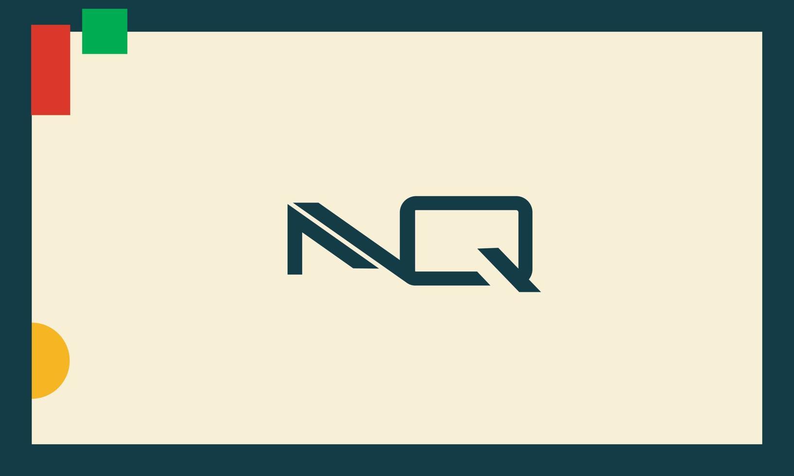 alphabet lettres initiales monogramme logo nq, qn, n et q vecteur