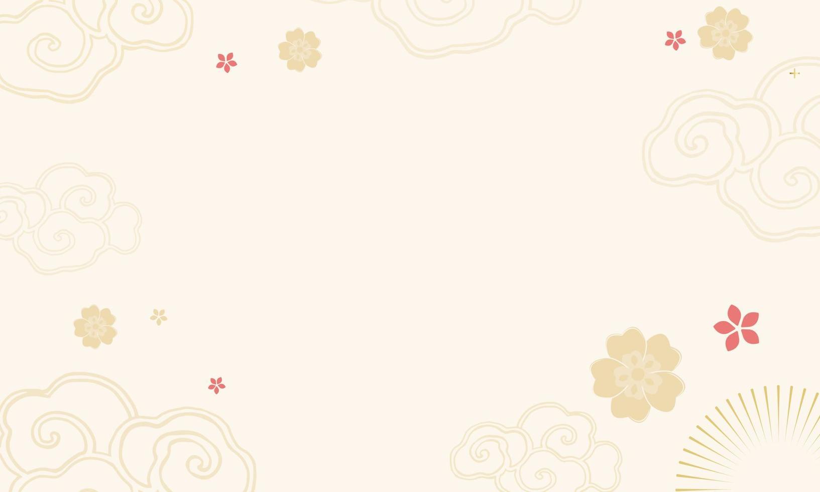 illustrations de modèle de fond du nouvel an chinois avec fond crème et motif chinois vecteur