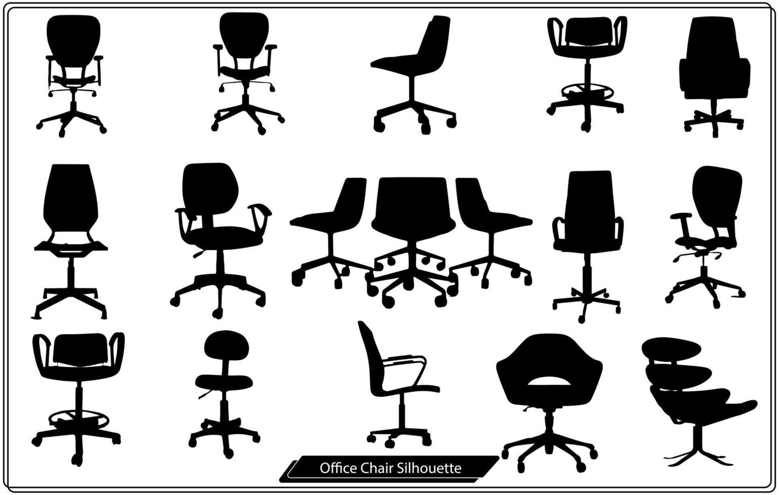 chaises de bureau silhouettes vector illustration