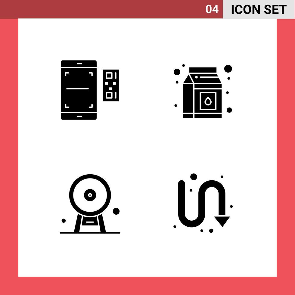 interface utilisateur pack de glyphes solides de signes et symboles modernes de code angleterre smartphone paquet repère éléments de conception vectoriels modifiables vecteur