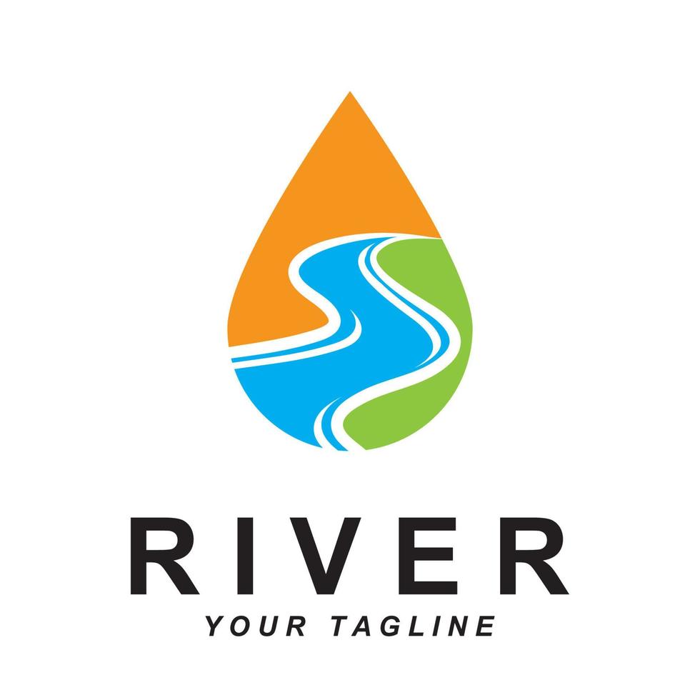 vecteur de logo de rivière avec modèle de slogan