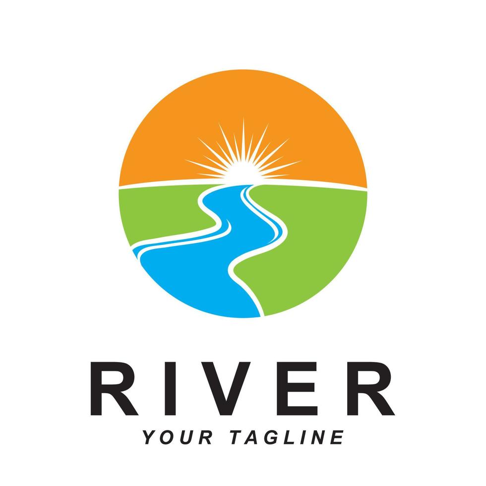 vecteur de logo de rivière avec modèle de slogan