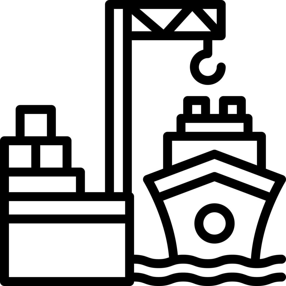icône de ligne pour le port vecteur