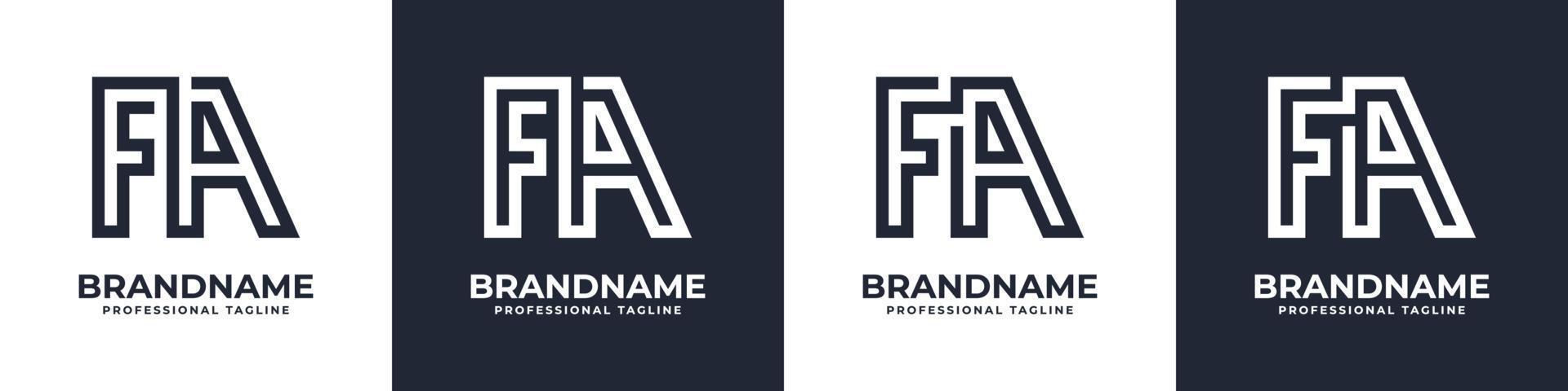 logo monogramme fa simple, adapté à toute entreprise avec initiale fa ou af. vecteur