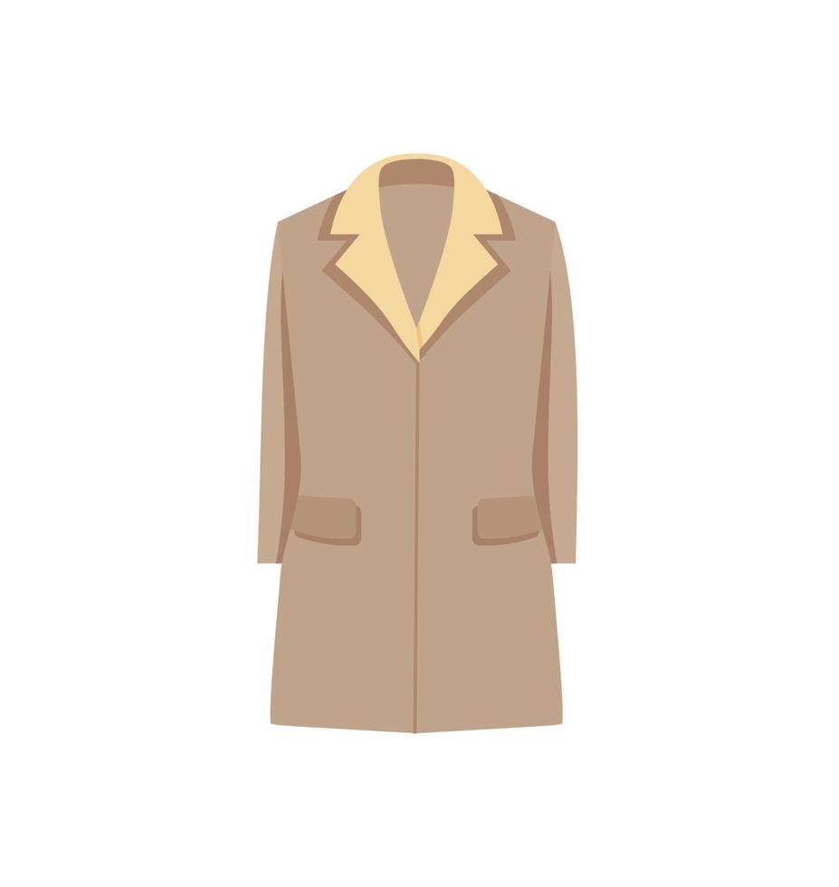 illustration vectorielle de manteau classique pour femmes. mode féminine manteau moderne. icône isolé sur fond blanc. vecteur