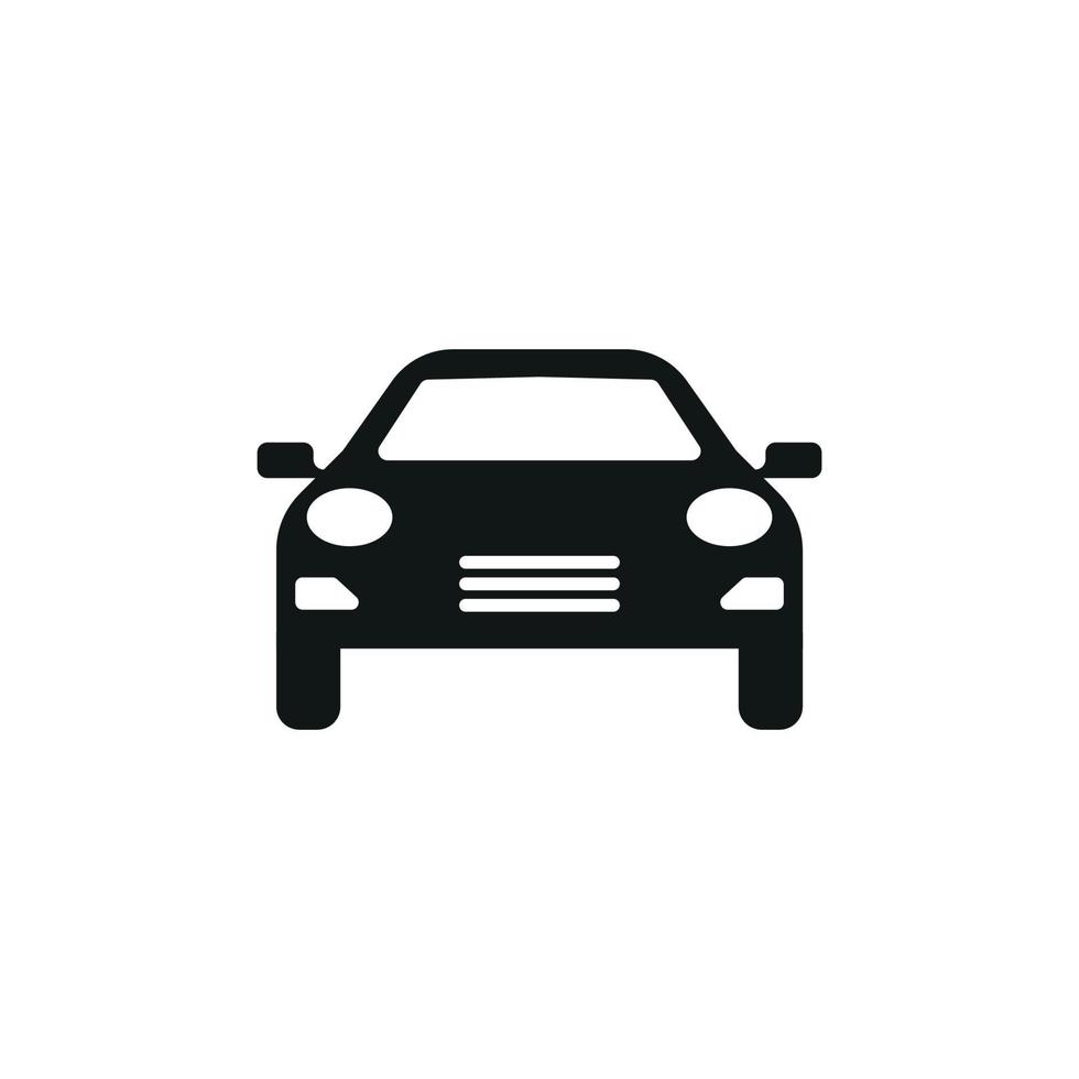 icône de vecteur de voiture. illustration de logo avant simple vue isolée. signe symbole. création de logo de voiture de style automatique avec silhouette d'icône de véhicule de sport concept