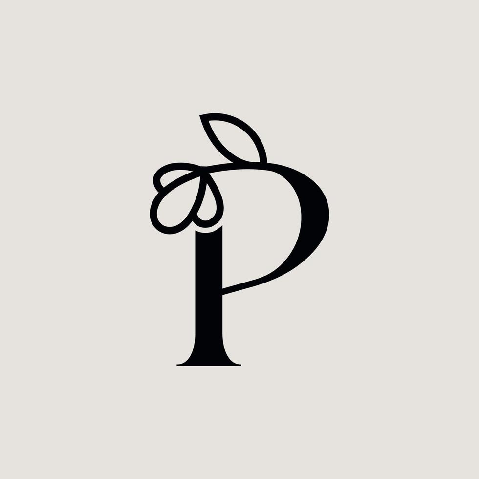 belle mode beauté logo lettre p vecteur