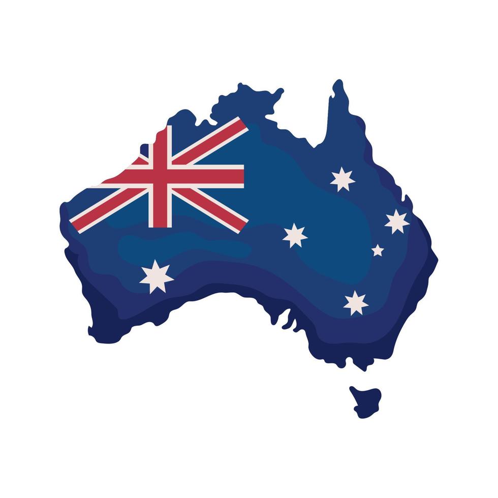 carte et drapeau australie vecteur