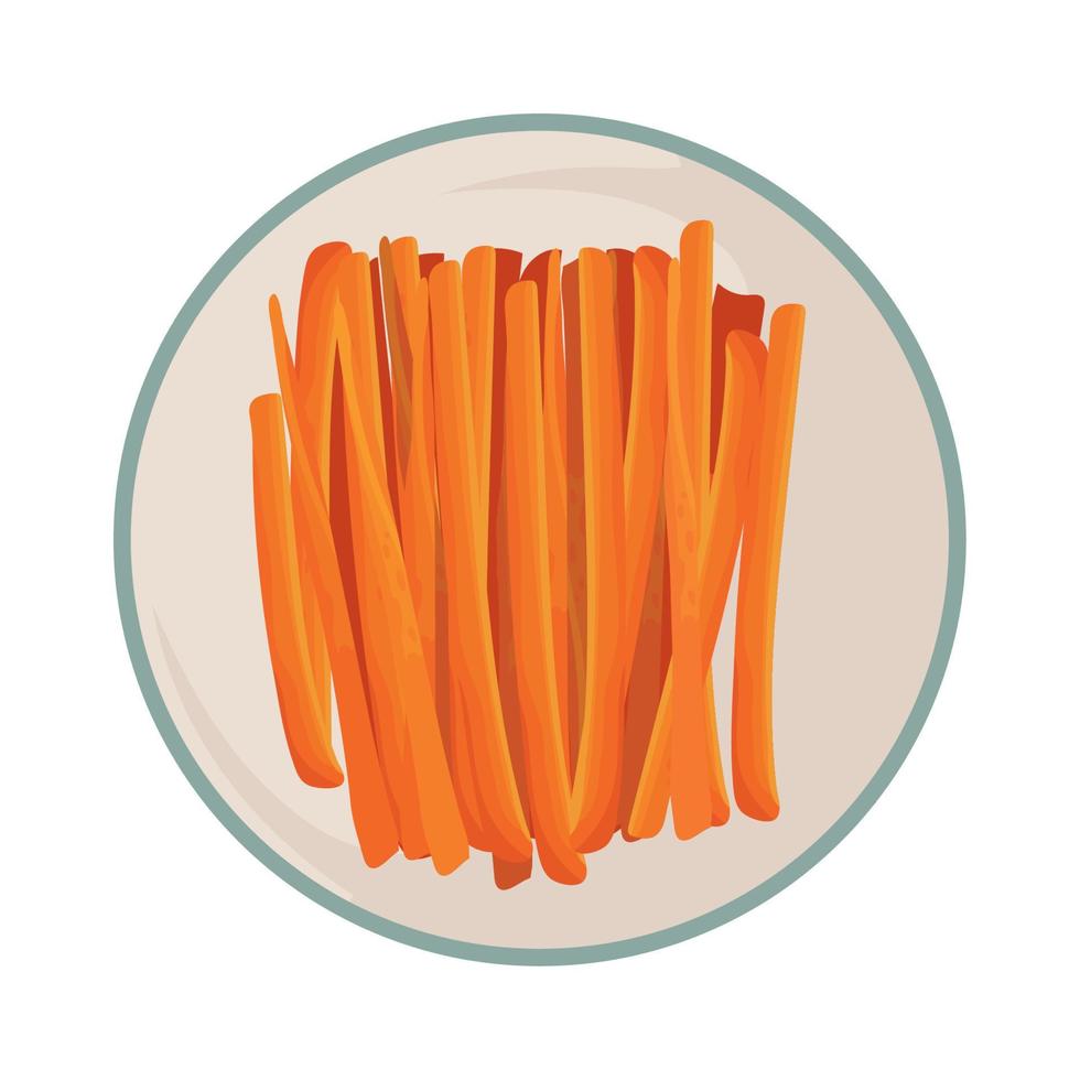 bâtonnets de carottes dans un plat vecteur