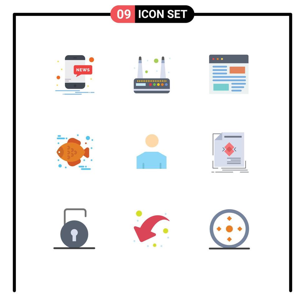 ensemble de 9 symboles d'icônes d'interface utilisateur modernes signes pour profil développement masculin avatar nourriture éléments de conception vectoriels modifiables vecteur