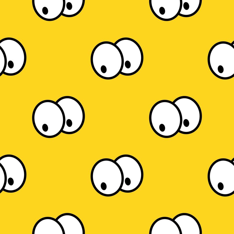 un motif d'yeux sur fond jaune dans le style du pop art pour l'impression et le design. illustration vectorielle. vecteur