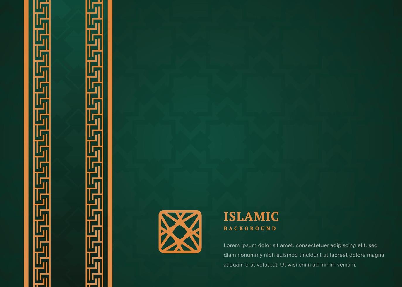 carte de voeux de conception de motif géométrique islamique minimal vert vecteur