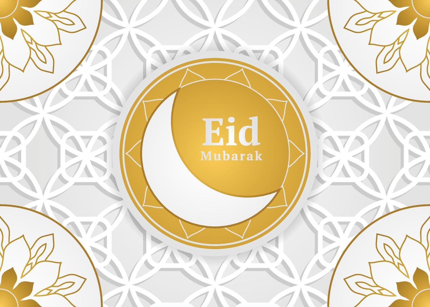 bannière de modèle de mandala islamique avec illustration de la lune vecteur