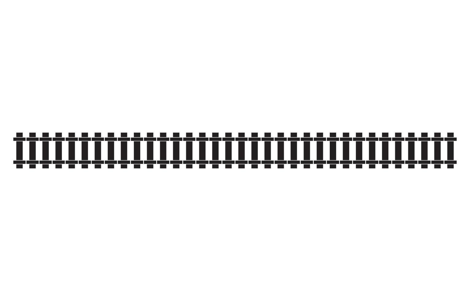 voie ferrée droite horizontale, chemin de fer, contour ferroviaire, tramway, métro, silhouette de chemin de métro. icône plate de dessin animé d'illustration vectorielle. vecteur