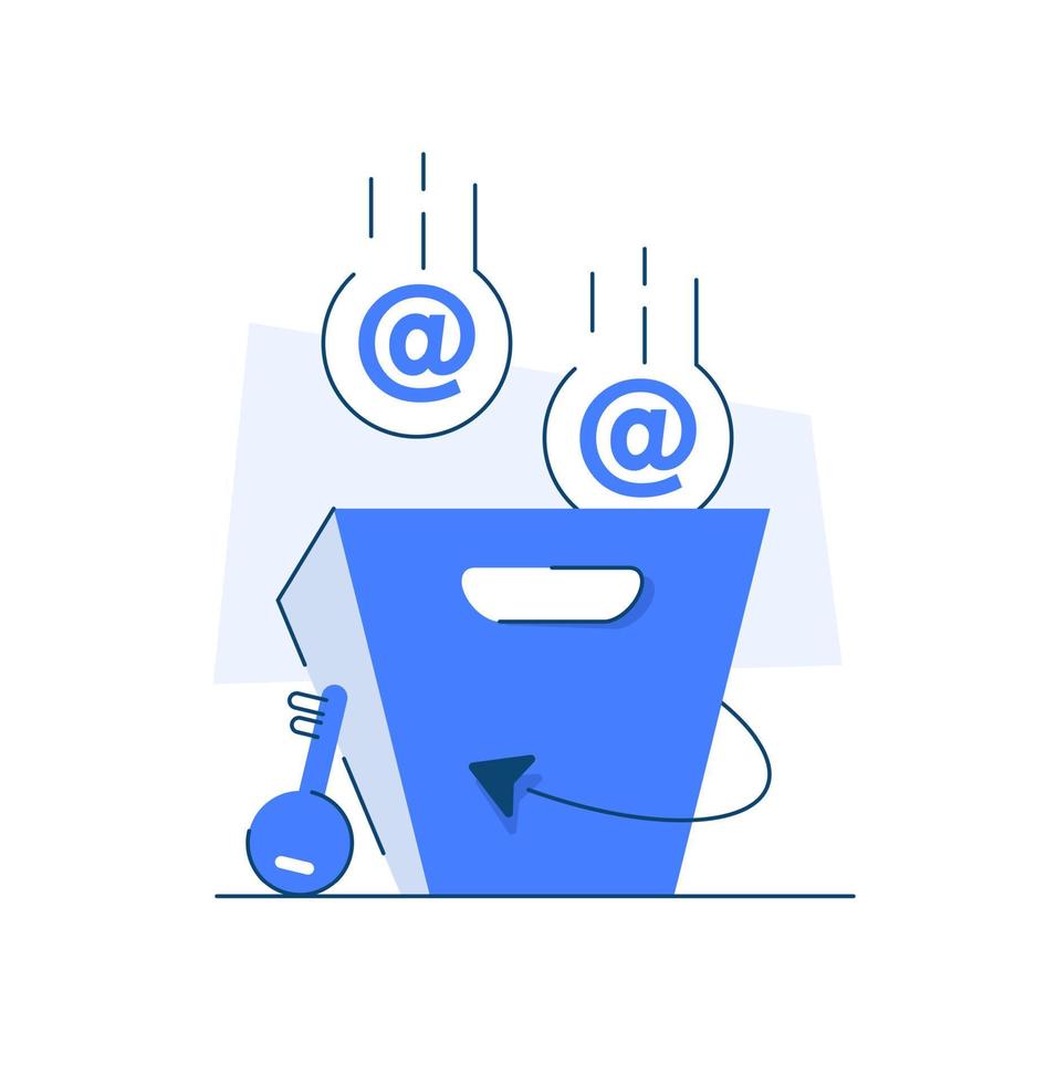 e-mail et messagerie, campagne de marketing par e-mail vecteur