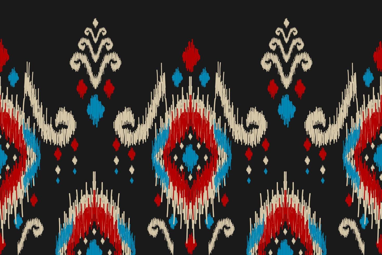 art abstrait ethnique ikat. modèle sans couture en tribal. impression d'ornement géométrique aztèque. vecteur