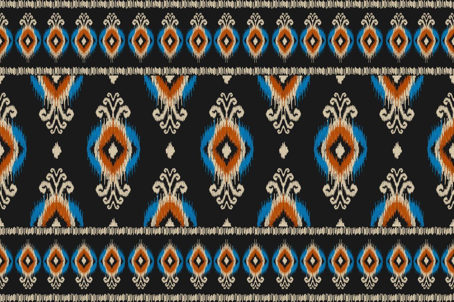 tapis ethnique motif ikat art. motif harmonieux d'ikat ethnique géométrique en tribal. façon mexicaine. vecteur