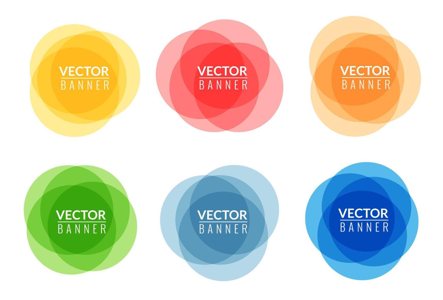 ensemble de bannières abstraites rondes colorées. conception de bannières graphiques vecteur