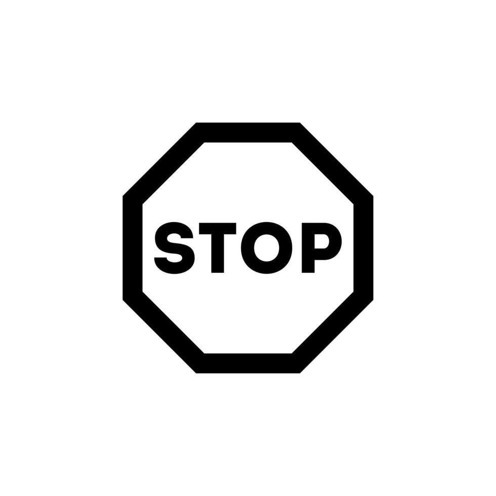 icône de contour. emblème du panneau d'arrêt. illustration vectorielle vecteur