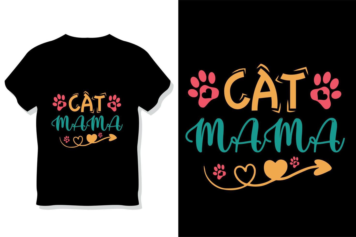 typographie de chat ou conception de t-shirt de maman de chat vecteur