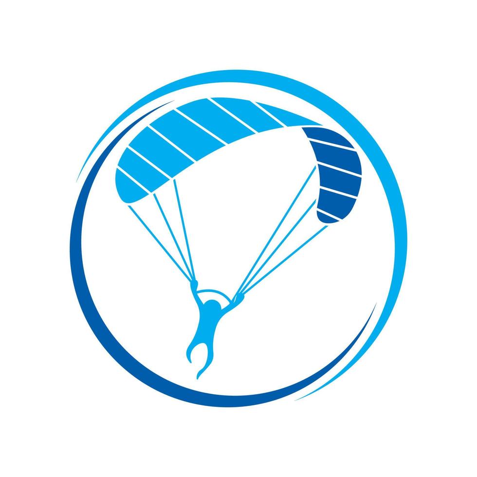 conception d'icône de logo de parachute et vecteur de parachutisme de symbole