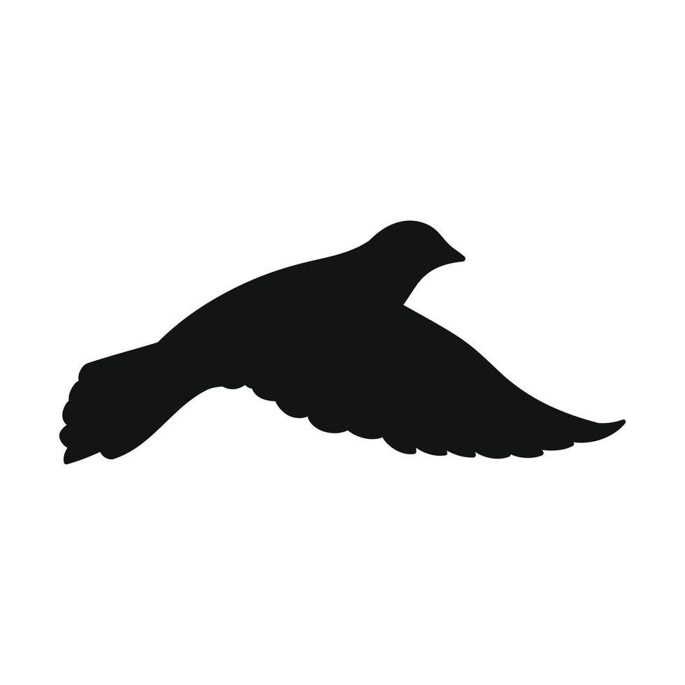 silhouette d'un oiseau aux ailes baissées vue latérale. illustration vectorielle. vecteur