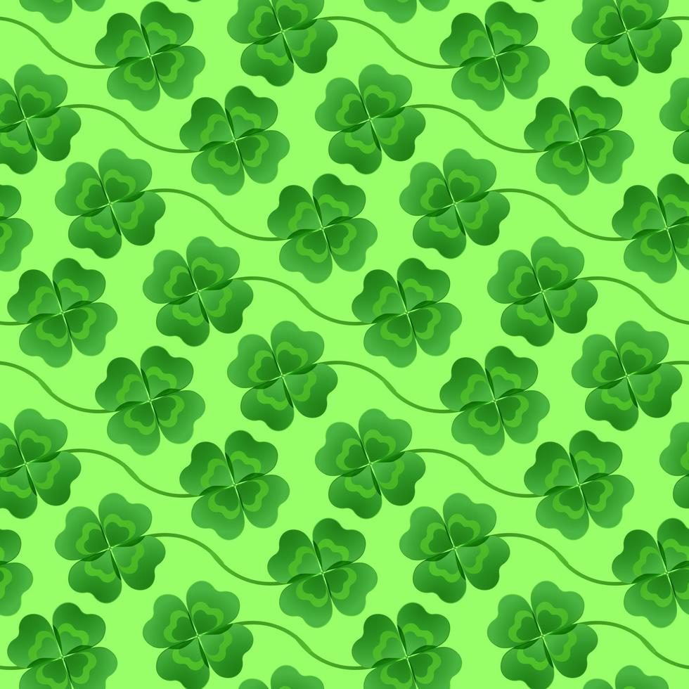 trèfle à quatre feuilles disposé en rayures diagonales pour la décoration de la fête de st. Patrick. illustration vectorielle. vecteur