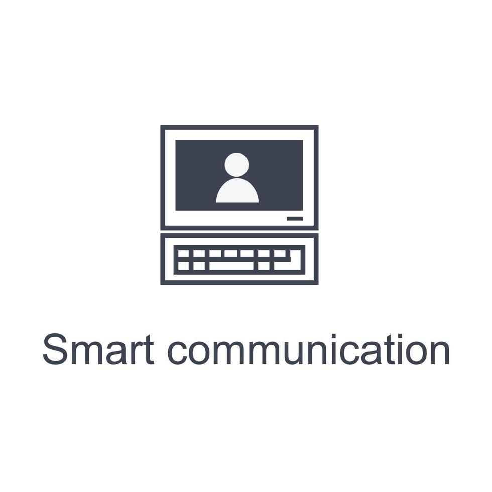 icône d'ordinateur portable de communication intelligente icône d'appel vidéo vecteur