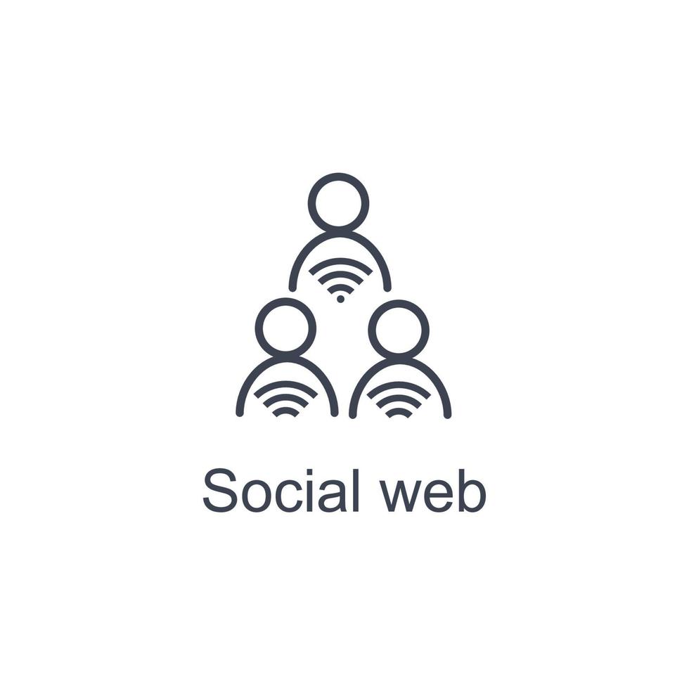 symbole de l'icône du monde numérique du web social vecteur