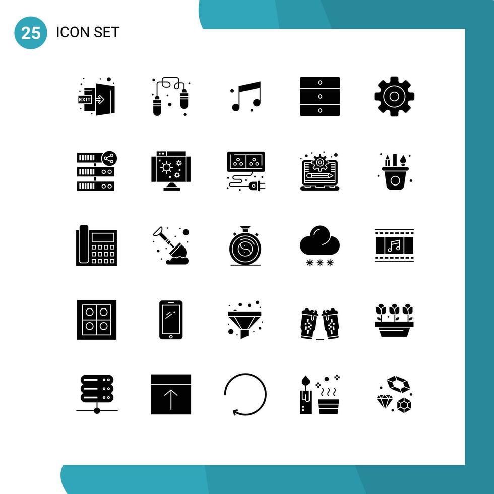 pack d'icônes vectorielles stock de 25 signes et symboles de ligne pour les médias multimédias équipement de musique appareils électroménagers éléments de conception vectoriels modifiables vecteur