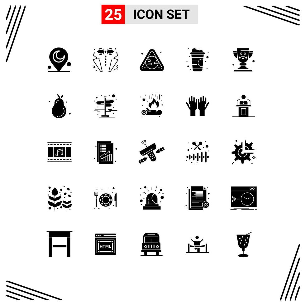 ensemble de 25 symboles d'icônes d'interface utilisateur modernes signes pour père tasse terre boisson gazeuse boisson éléments de conception vectoriels modifiables vecteur