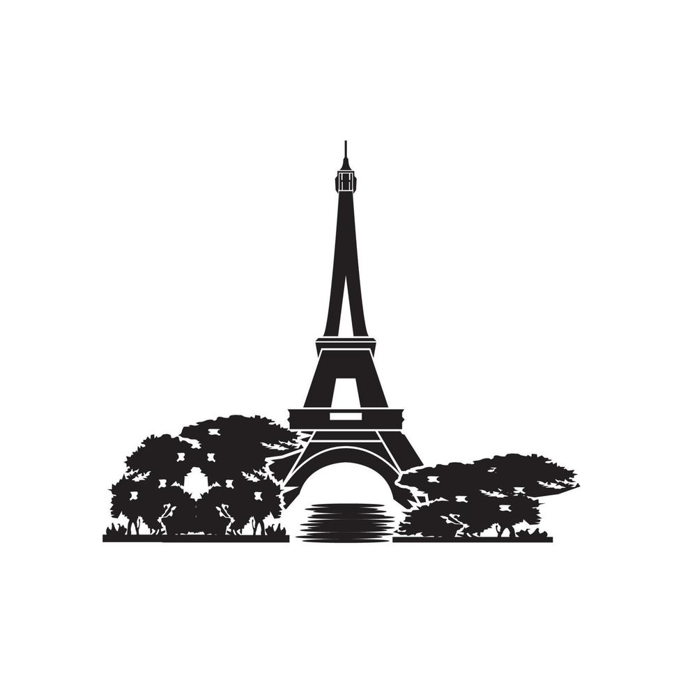 tour eiffel à paris. isolé sur fond blanc, dessin vectoriel. vecteur