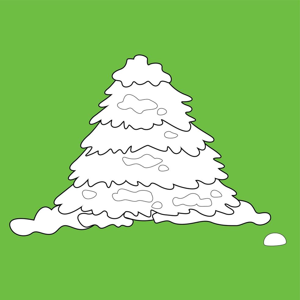 timbre numérique de noël arbre d'hiver vecteur