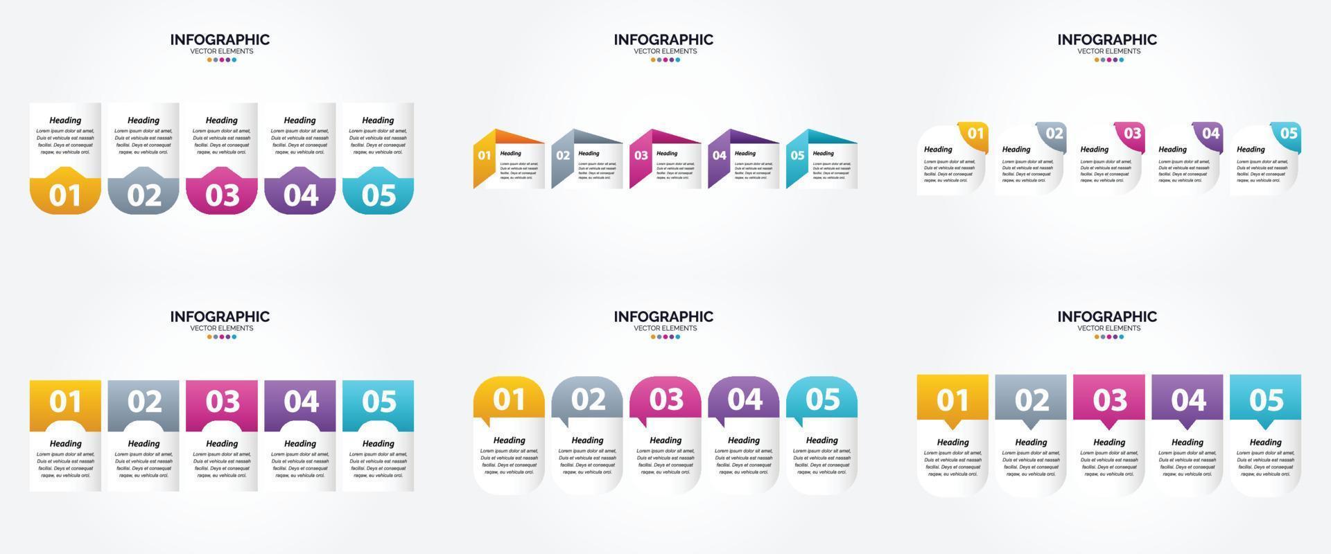 les illustrations vectorielles de cet ensemble sont parfaites pour créer des infographies pour la publicité. dépliants. dépliants. et revues. vecteur