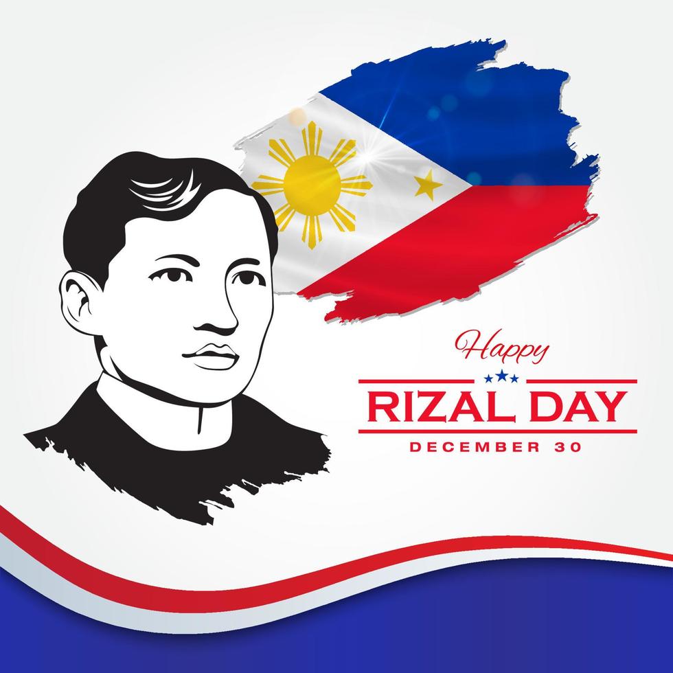 carte de voeux joyeux jour de rizal. illustration vectorielle pour carte de voeux, affiche et bannière vecteur