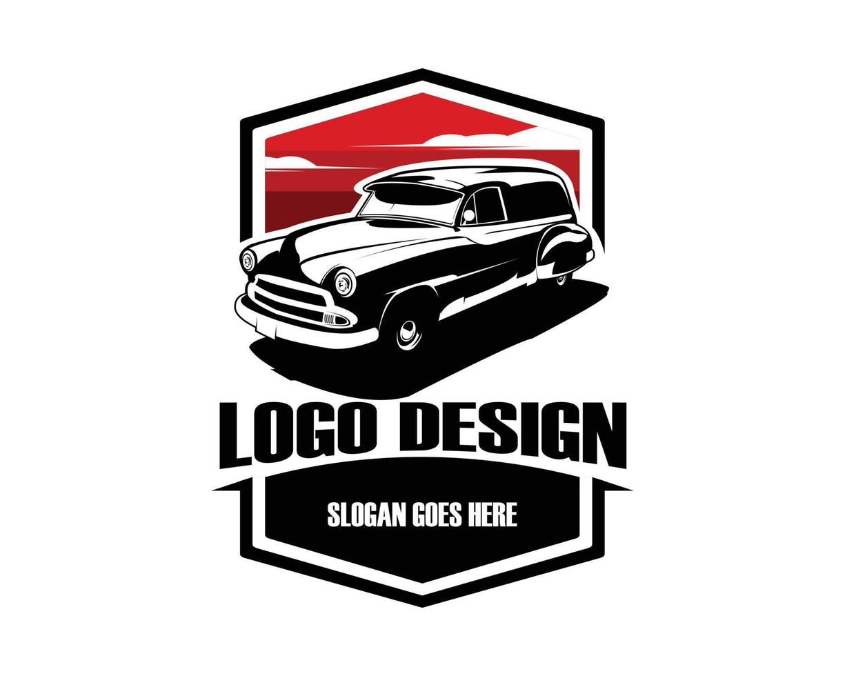 illustration vectorielle de silhouette de camion panneau classique américain isolé fond blanc montrant de côté. idéal pour les logos, badges, emblèmes et icônes. disponible en eps 10 vecteur