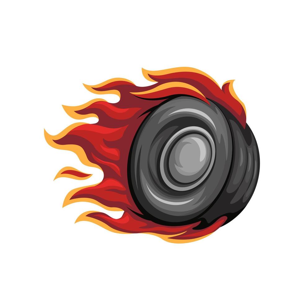 roue de feu rotation mascotte symbole dessin animé illustration vecteur