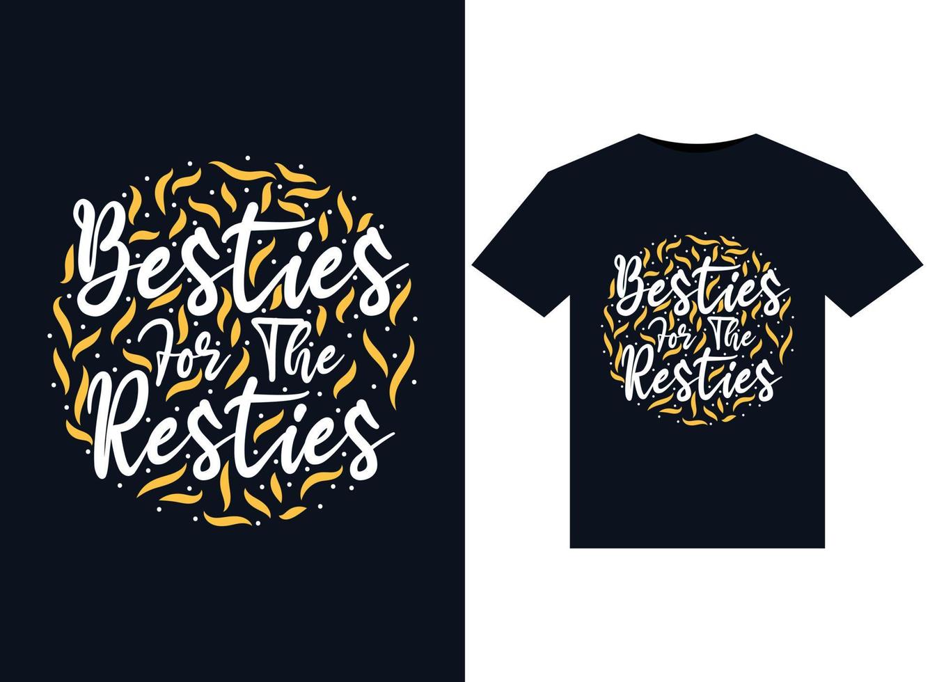 besties pour les illustrations resties pour la conception de t-shirts prêts à imprimer vecteur