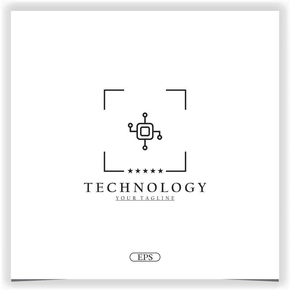 logo de la technologie numérique modèle élégant premium vecteur eps 10