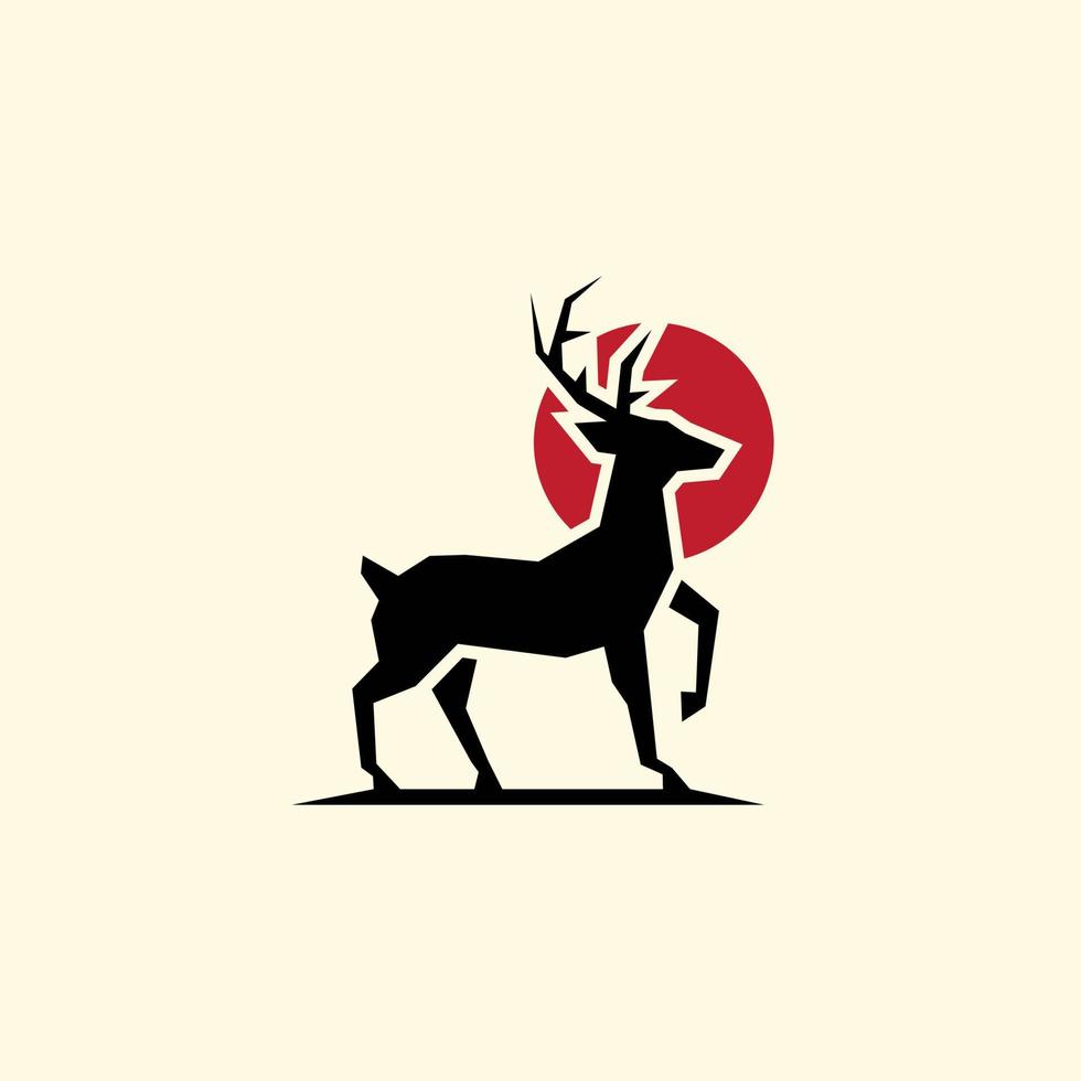 logo de cerf japonais vecteur