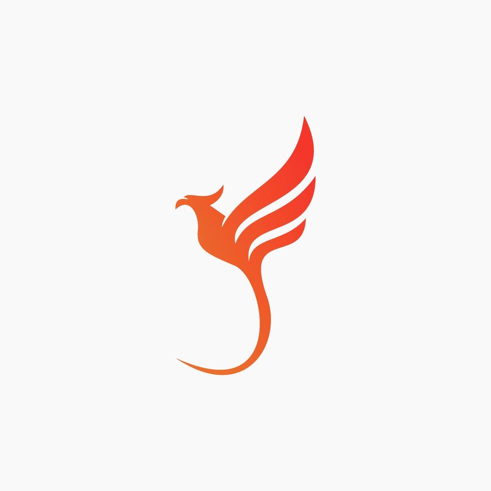 logo oiseau de feu phénix vecteur